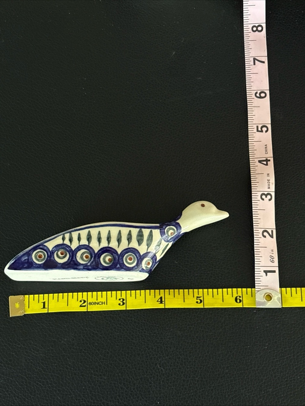 Polish Pottery Hand-Crafted Porcelain Goose Kitchen Spoon - Picture 9 of 11
